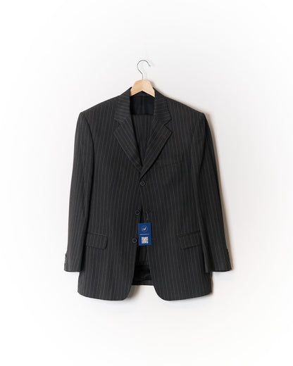 Bassano Dark Grey Pinstripe Straight Leg Suit