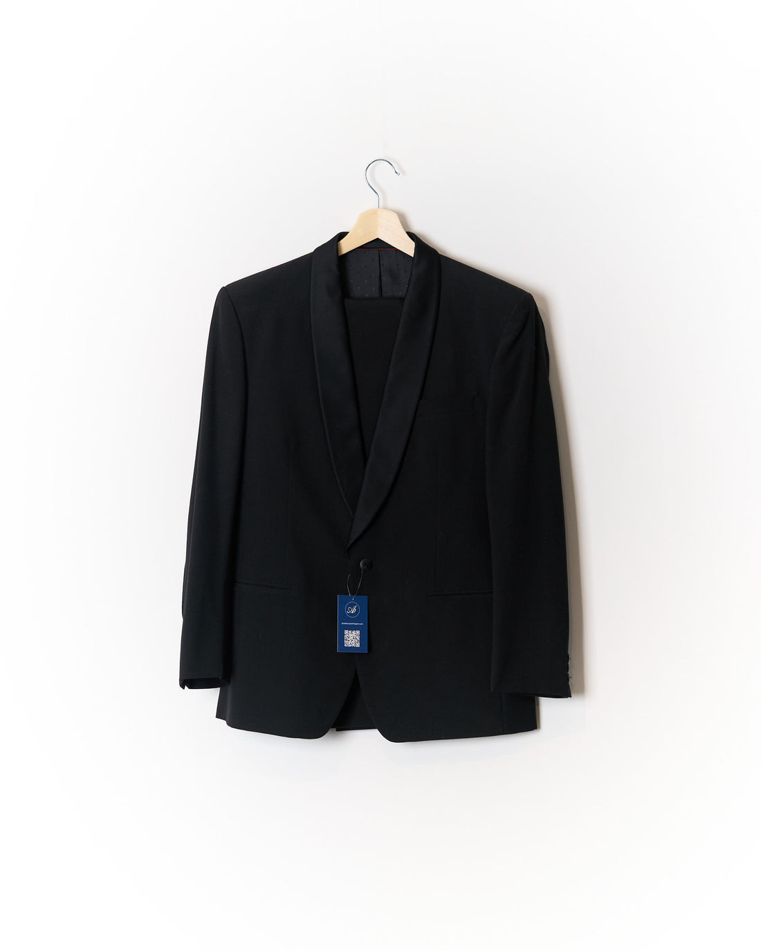 TopMan by Tiklas Black Straight Side Stripe Leg Wool Smoking