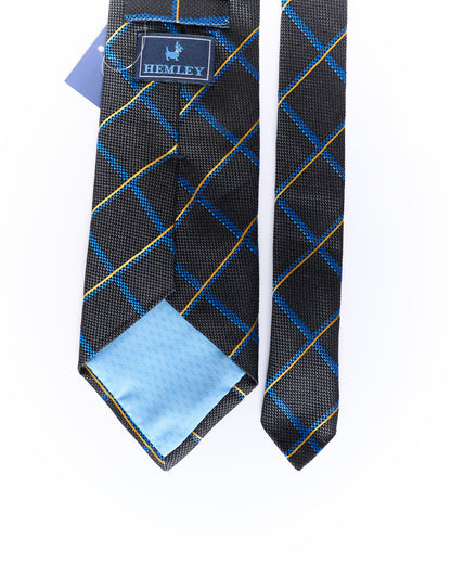 Hemley Black and Blue Checkered Silk Tie