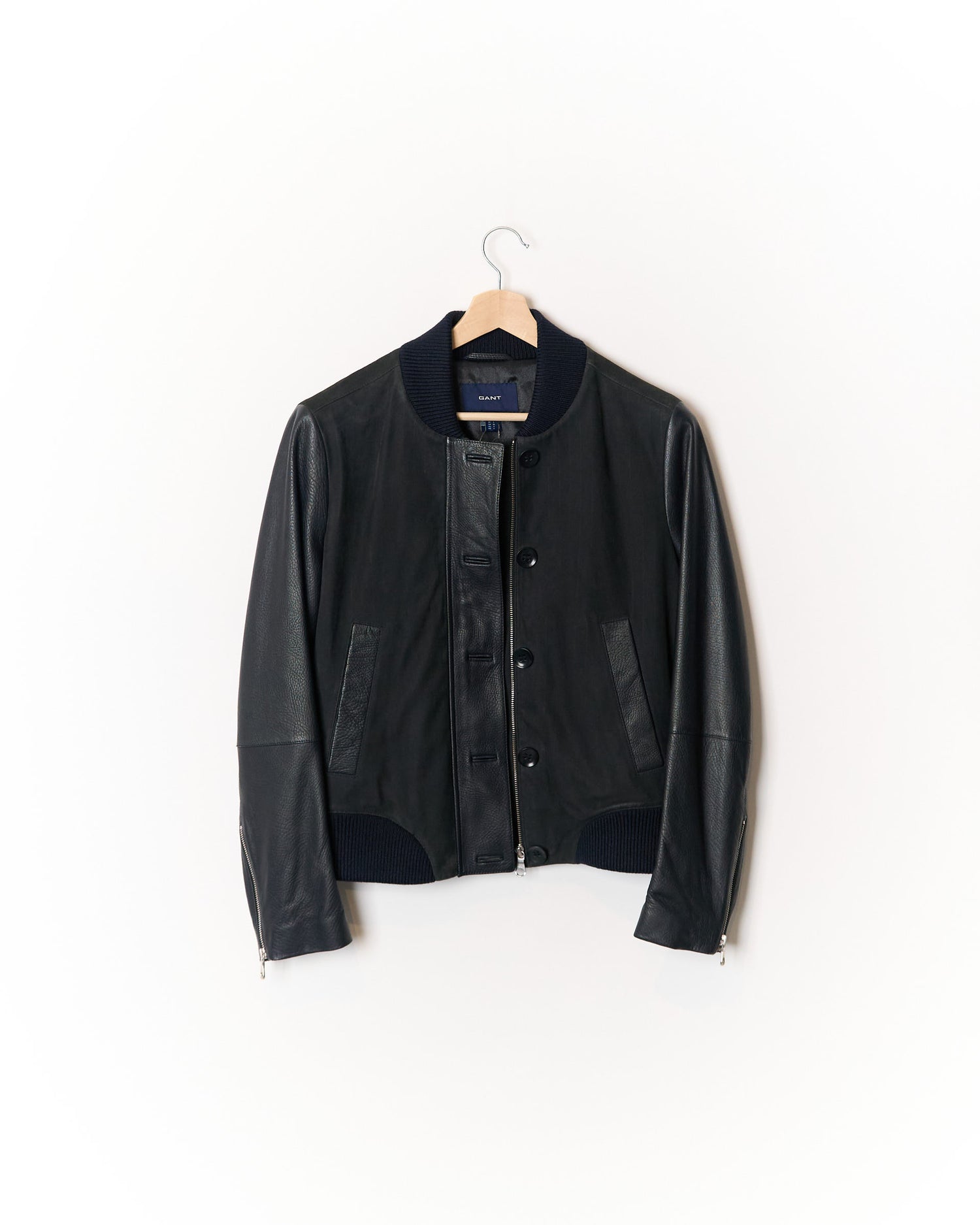 Schwarze Lederjacke von Gant