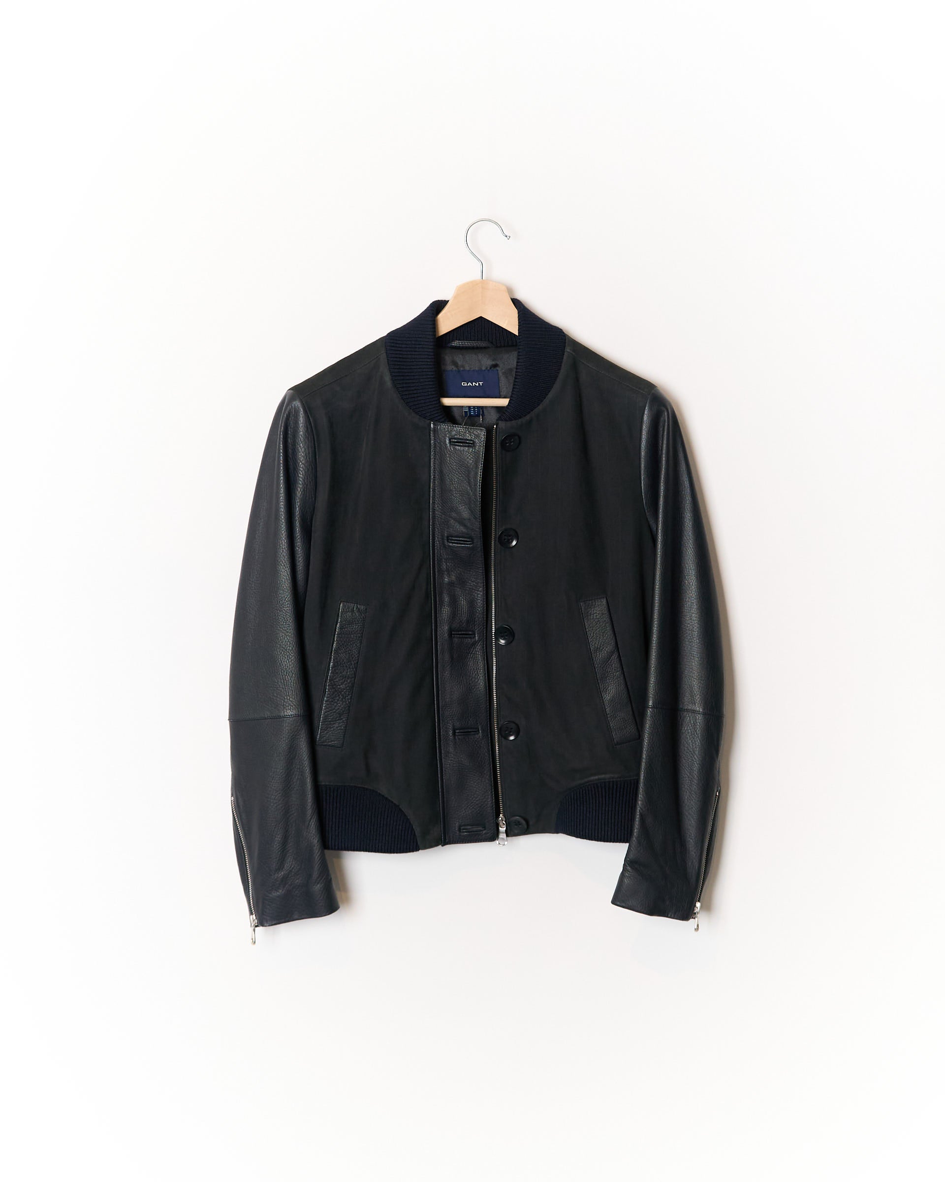 Schwarze Lederjacke von Gant