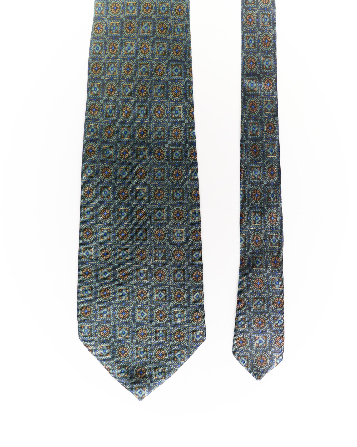 Cerrruti 1881 Green and Navy Silk Tie