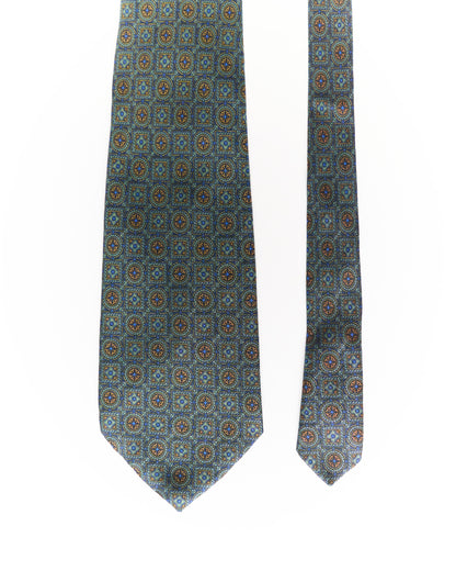 Cerrruti 1881 Green and Navy Silk Tie