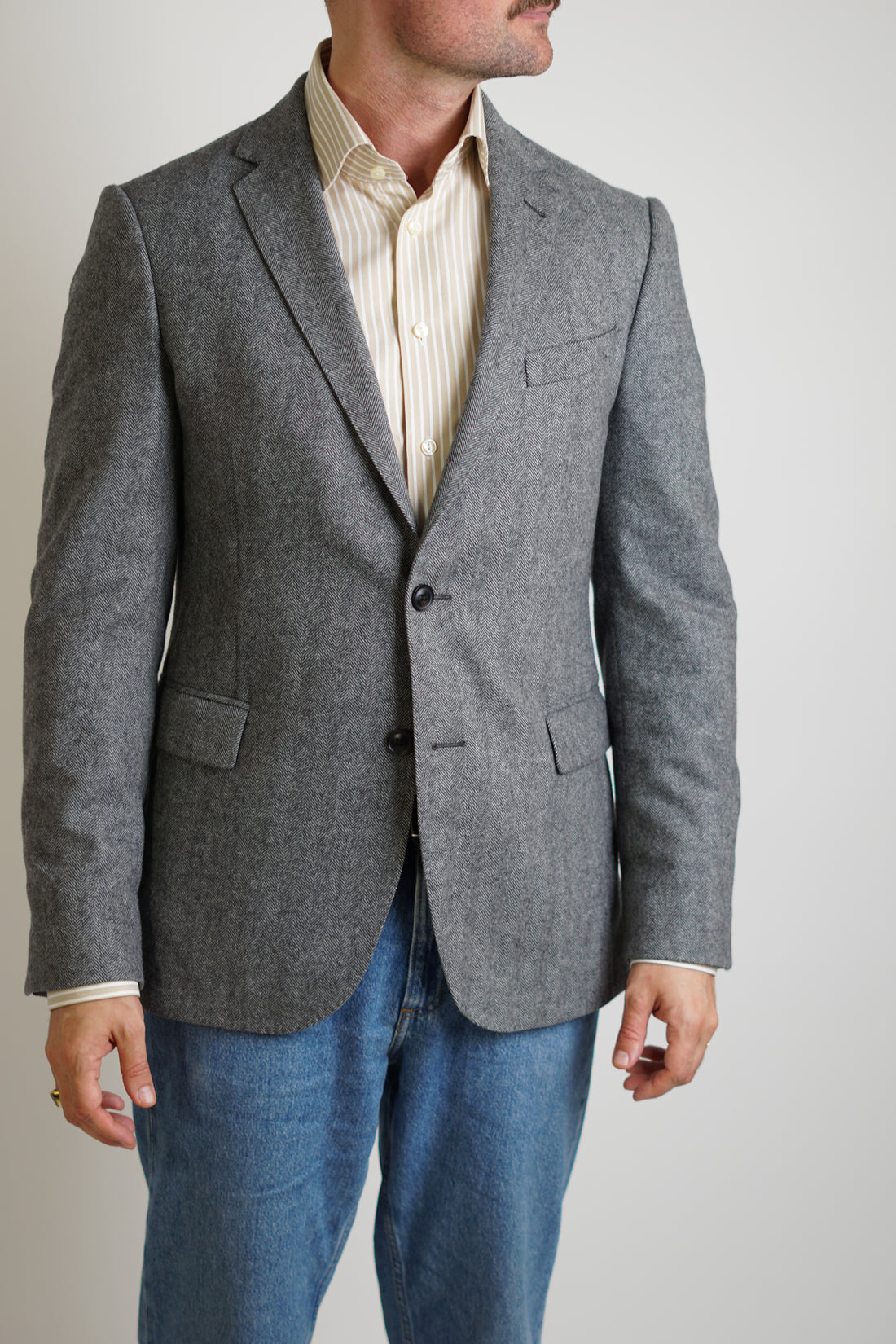 Gant Grey Herringbone Blazer