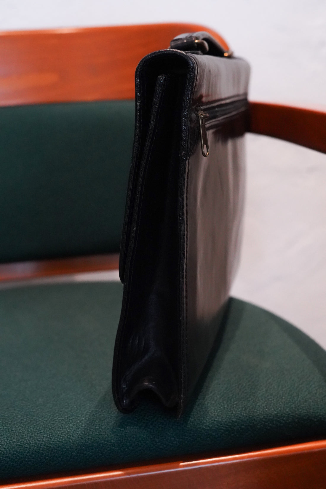 Vintage Black Leather Attaché Case