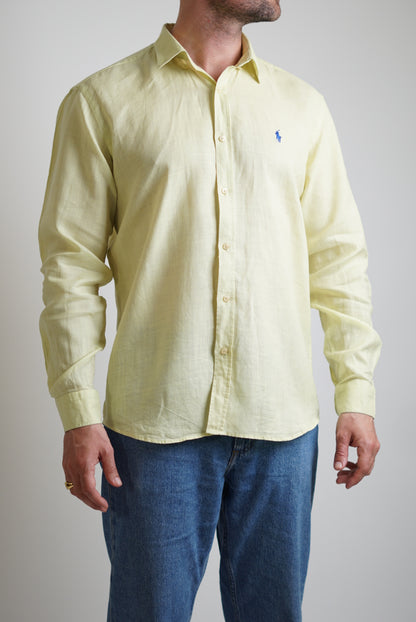 Ralph Lauren Yellow Linen Slim Fit Shirt