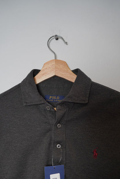 Polo Ralph Lauren Grey Long Sleeved Cotton Polo Shirt