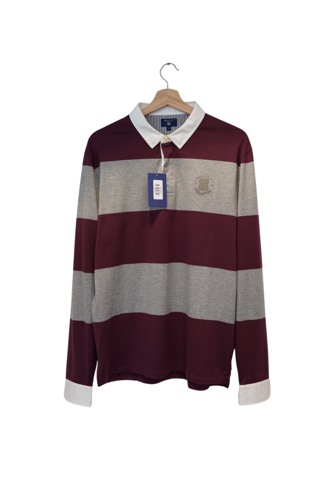 Gant Grey and Purple Striped Cotton Rugger