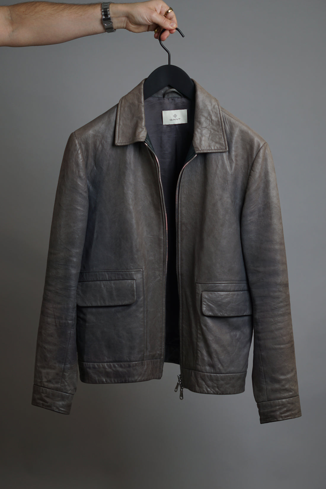 Gant Grey Leather Jacket