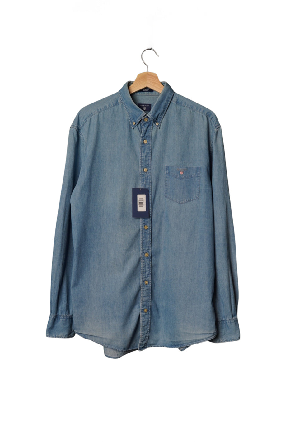 Gant Light Blue Denim The Indigo Regular Cotton Button Down Shirt