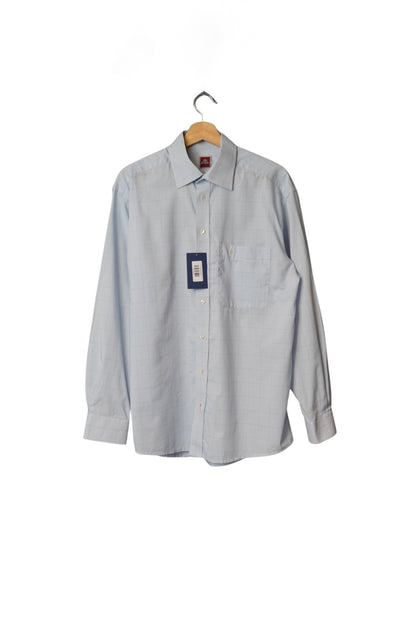 Eton Light Blue Checkered Cotton Business Shirt