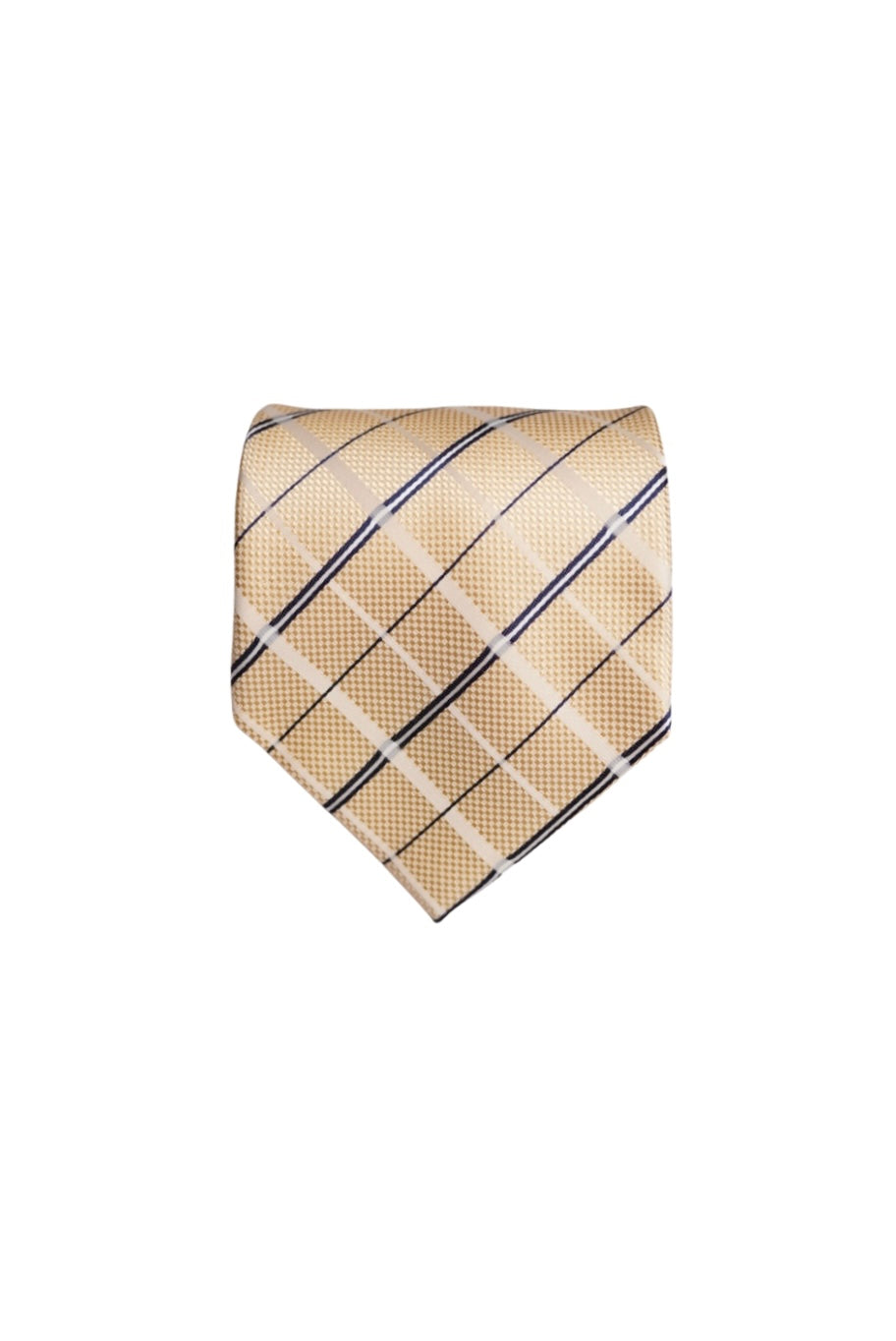 Ermenegildo Zegna Light Yellow Checkered Silk Tie