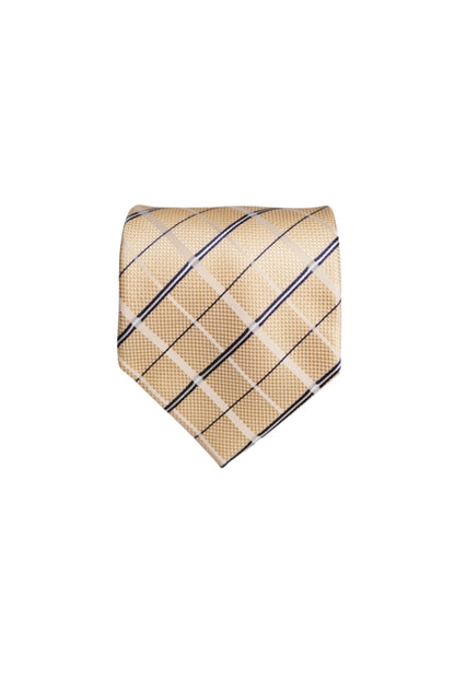 Ermenegildo Zegna Light Yellow Checkered Silk Tie