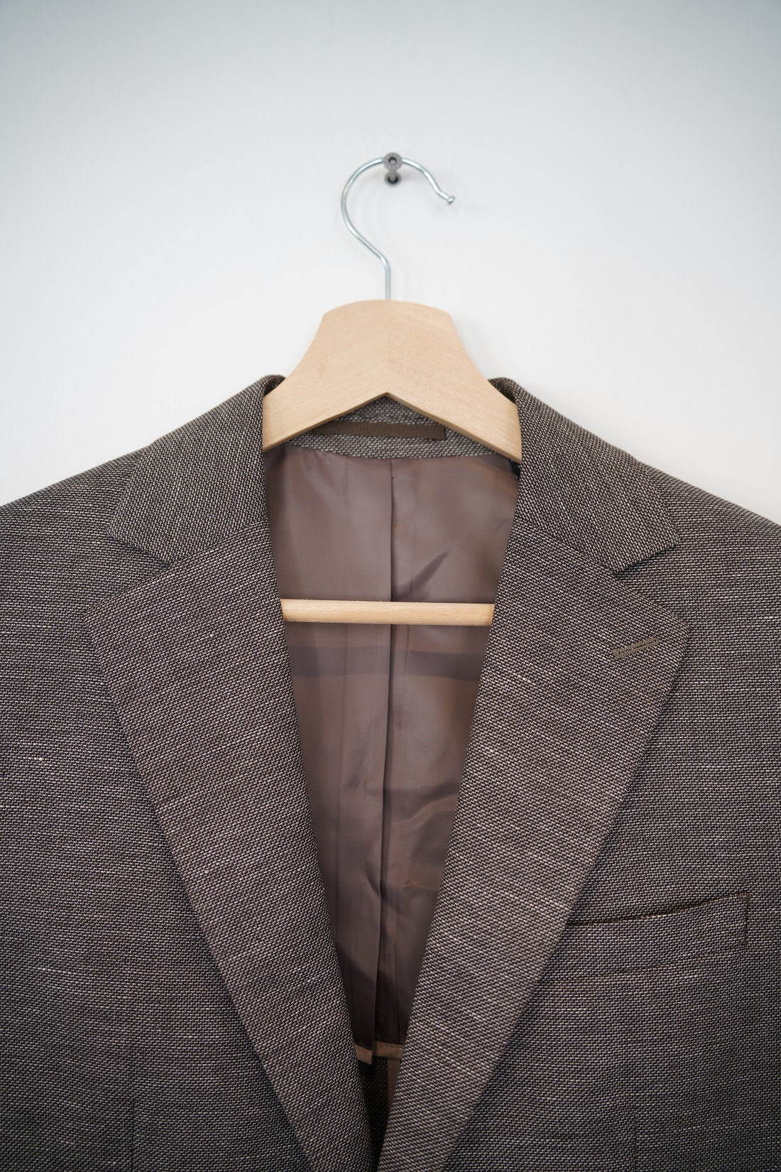 Matinique – Brauner Blazer aus Wolle und Leinen