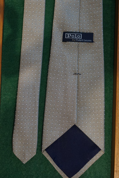 Ralph Lauren Polo Grey Dotted Silk Tie