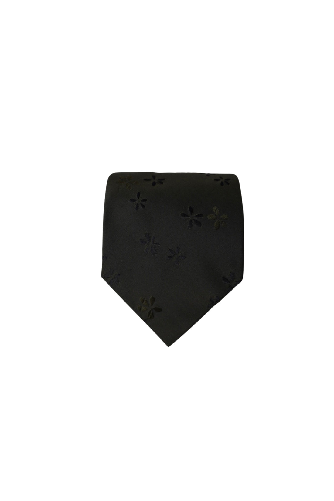 Kenzo Darkgreen Flower Print Silk Tie