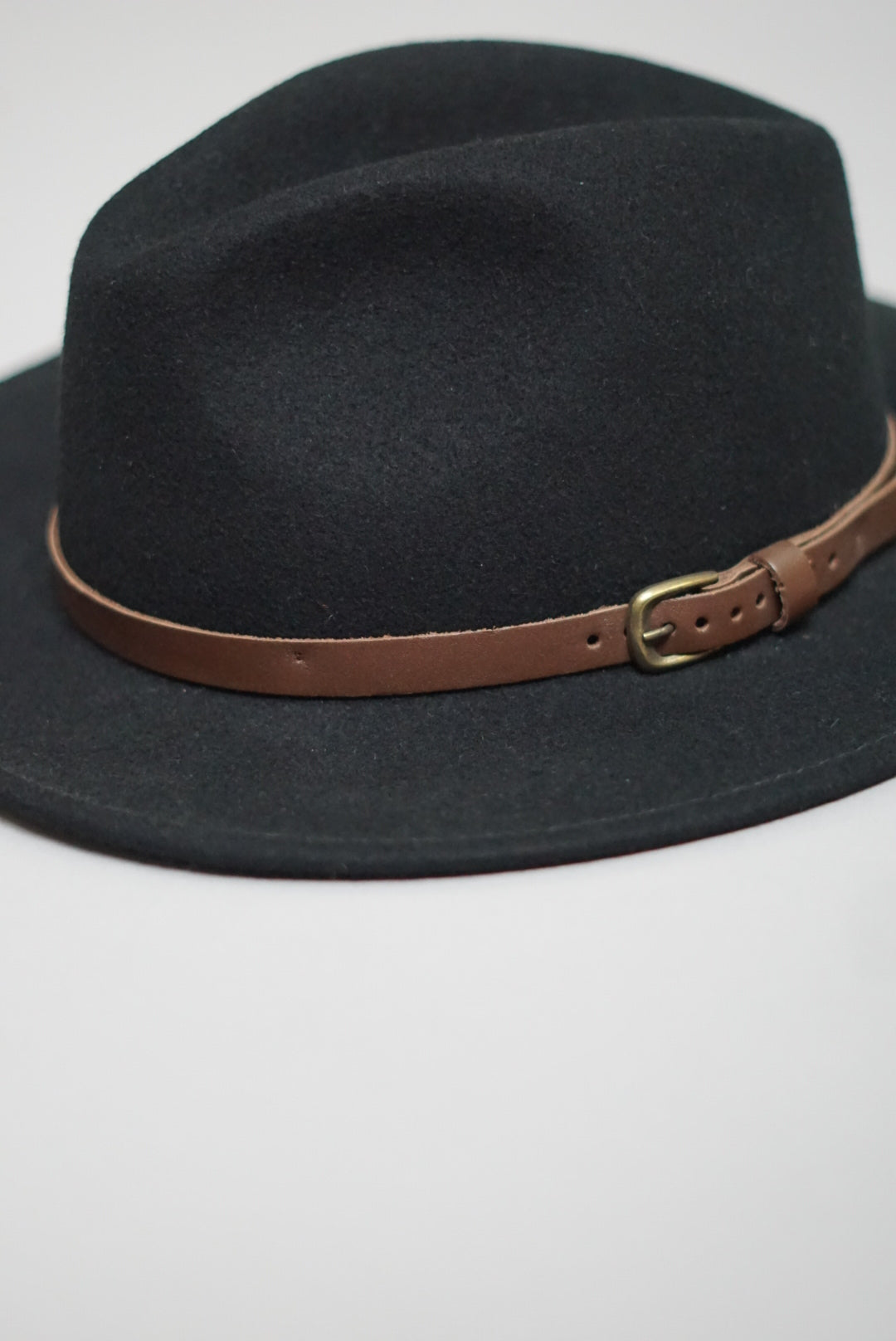 Wool Chrushable Water Repellent Black Fedora Hat