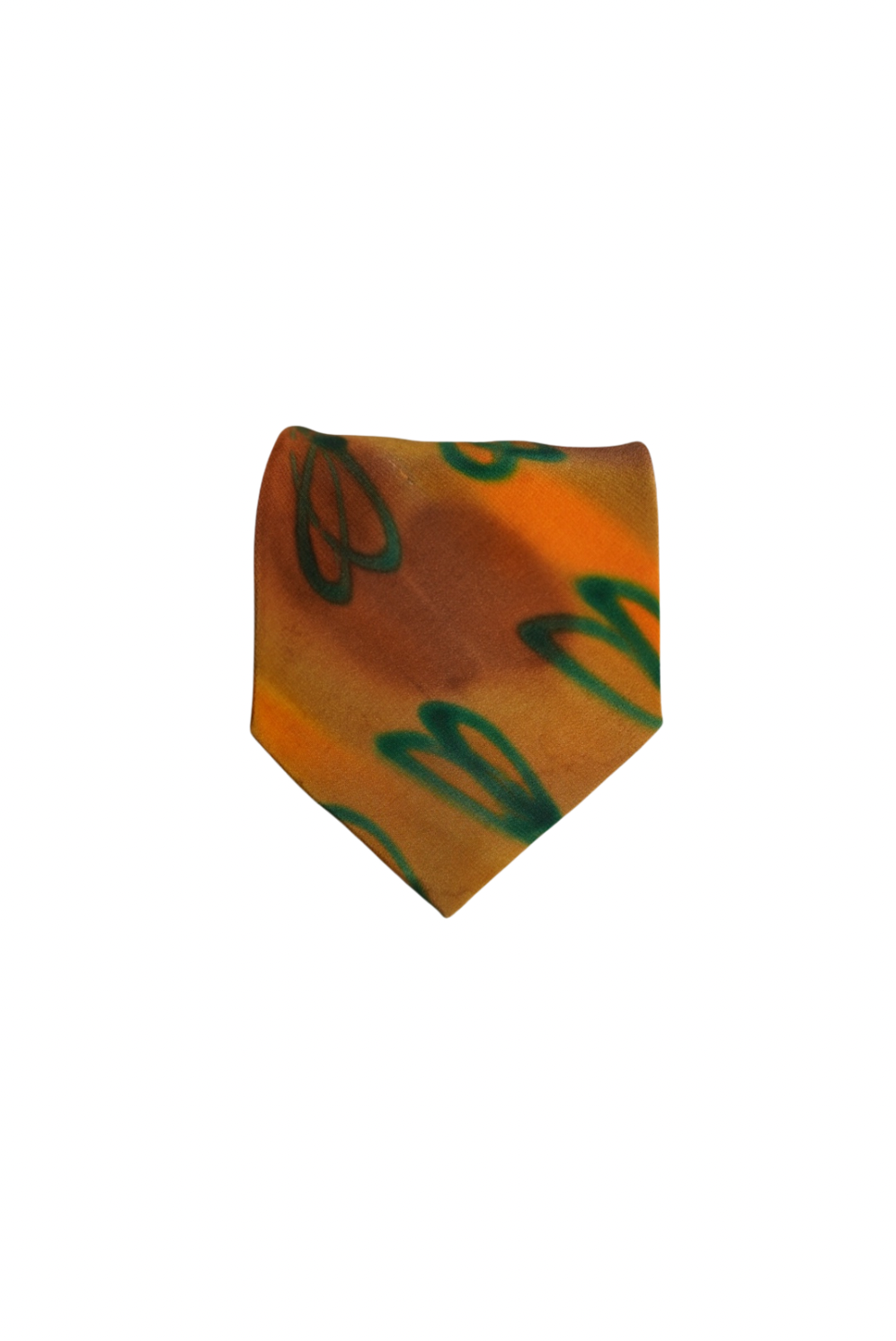 Moschino Orange and Green Vintage Silk Tie