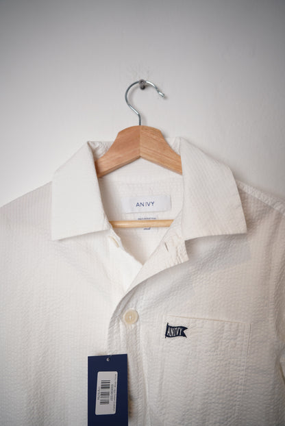An Ivy White Logo Cotton Overshirt
