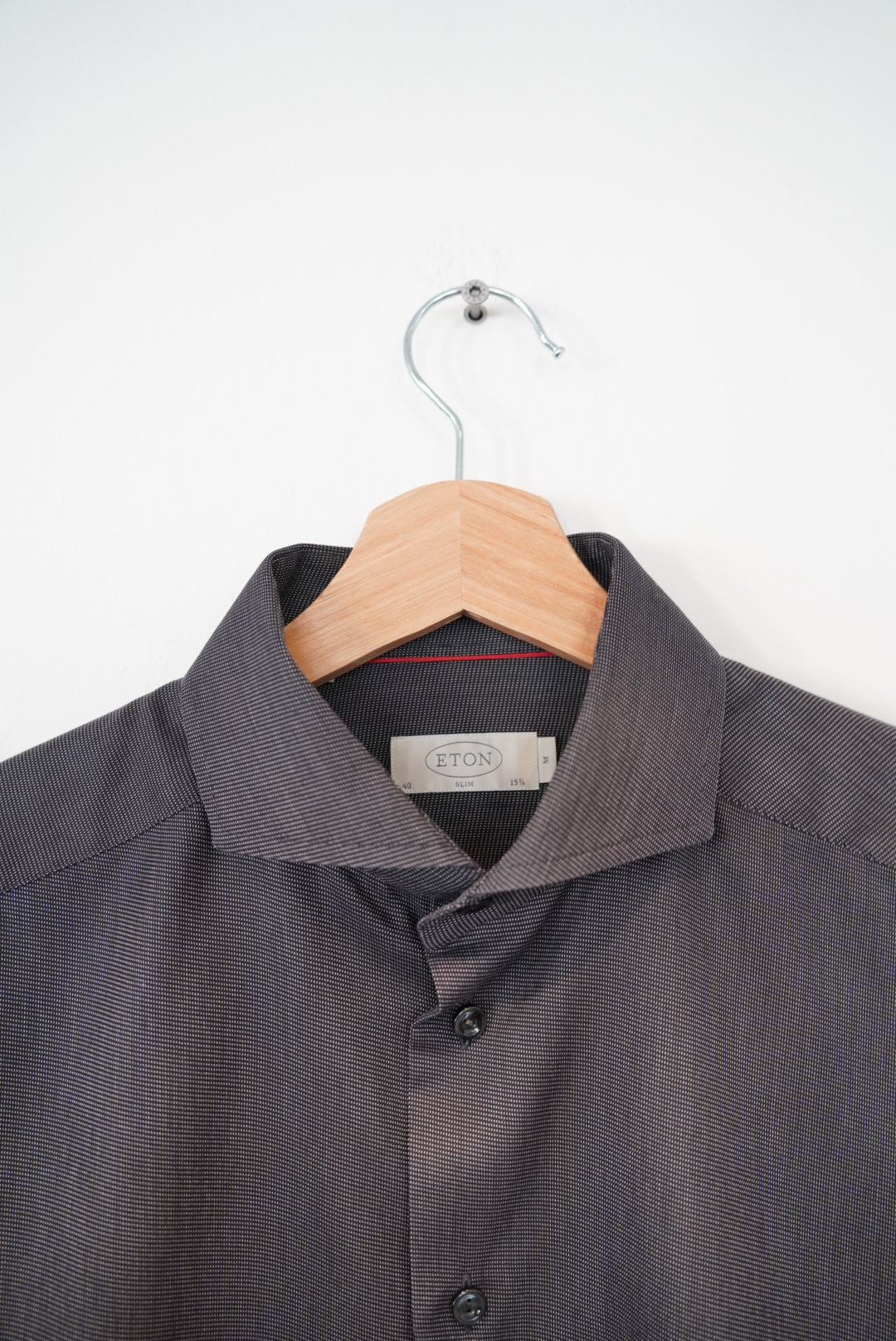Eton Gray Melange Slim Cotton Shirt