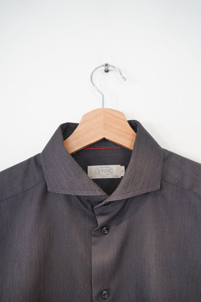 Eton Gray Melange Slim Cotton Shirt