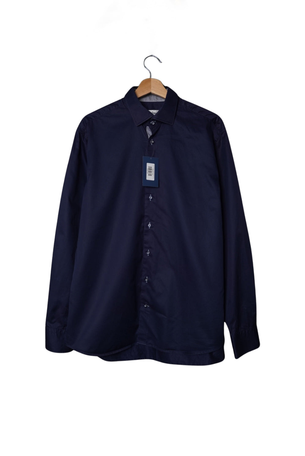 Stenströms Navy Fitted Body Twofold Super Cotton Business Shirt
