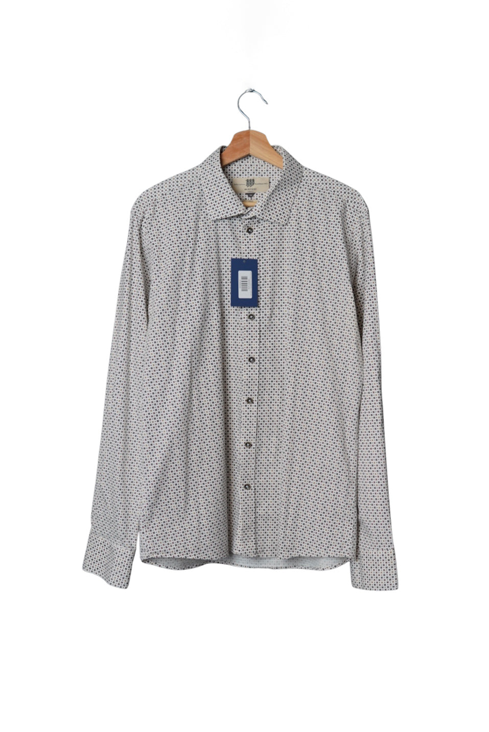 Bertoni Cream White Dotted Strech Cotton Shirt