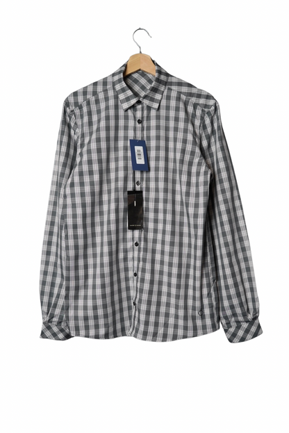 Samsøe Samsøe White and Grey Checkered Anton Cotton Shirt