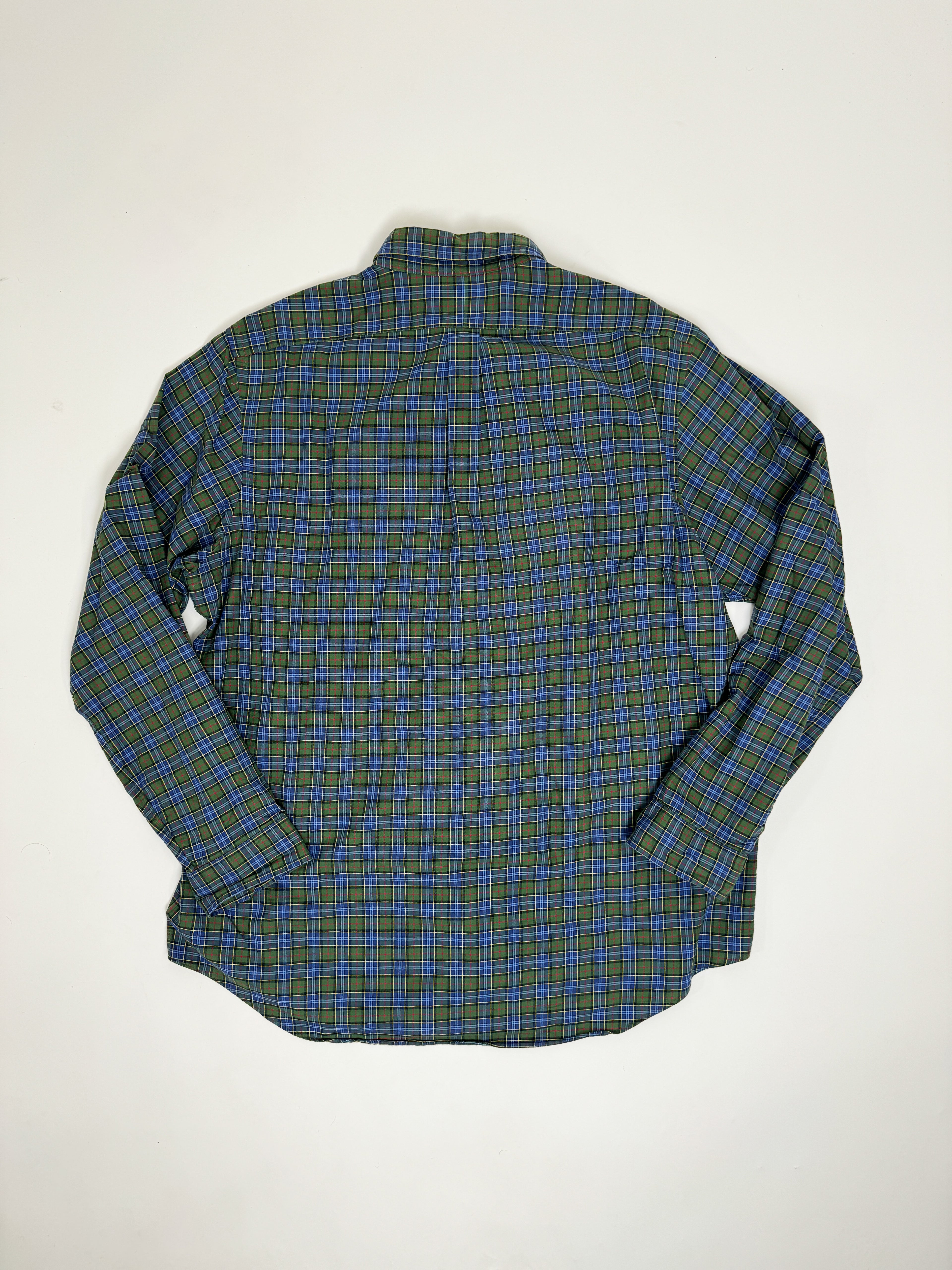 Ralph Lauren Green and Navy Checkered Custom Fit Shirt