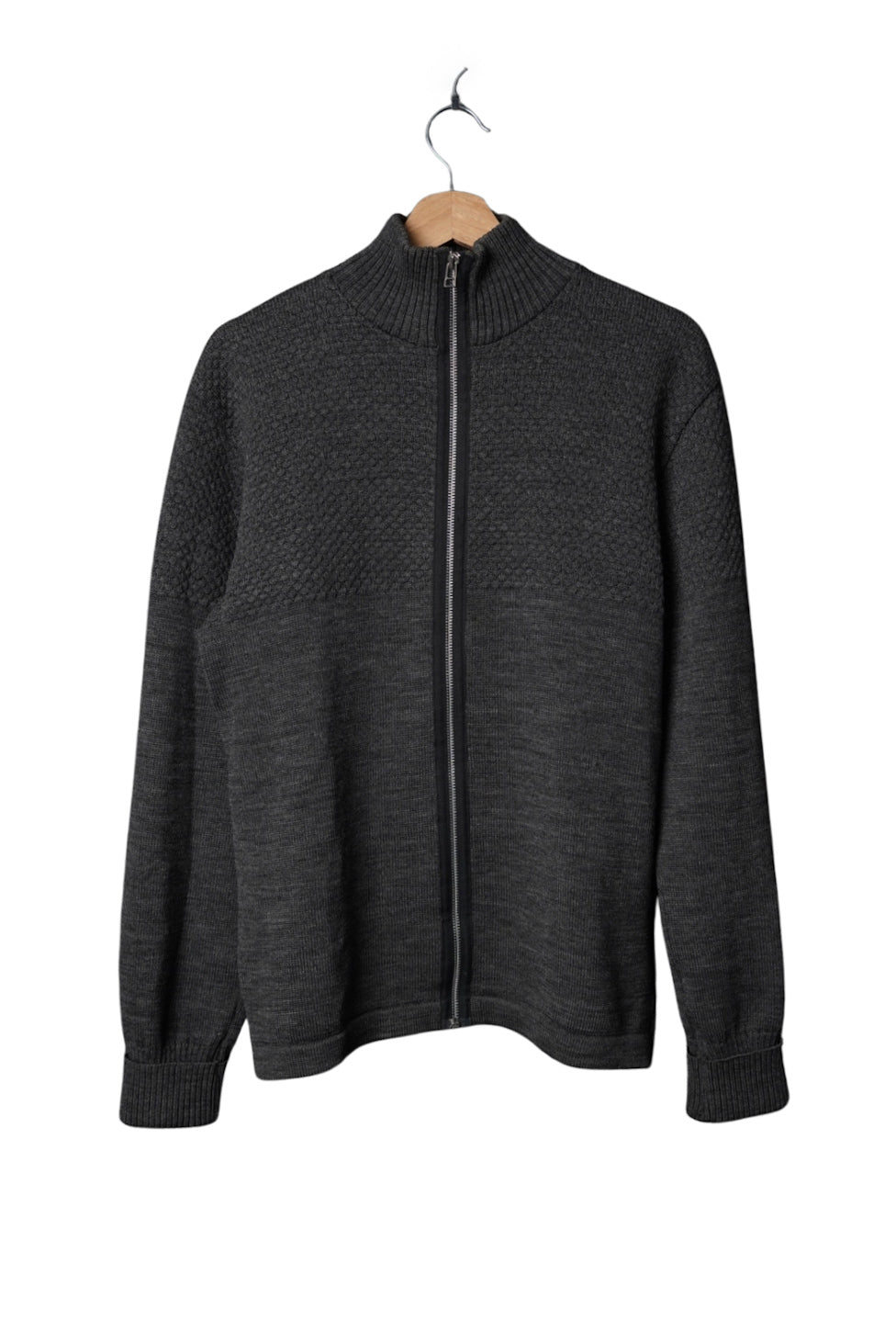 Mads Nørgaard Copenhagen Grey Full Zip Virgin Wool Knit