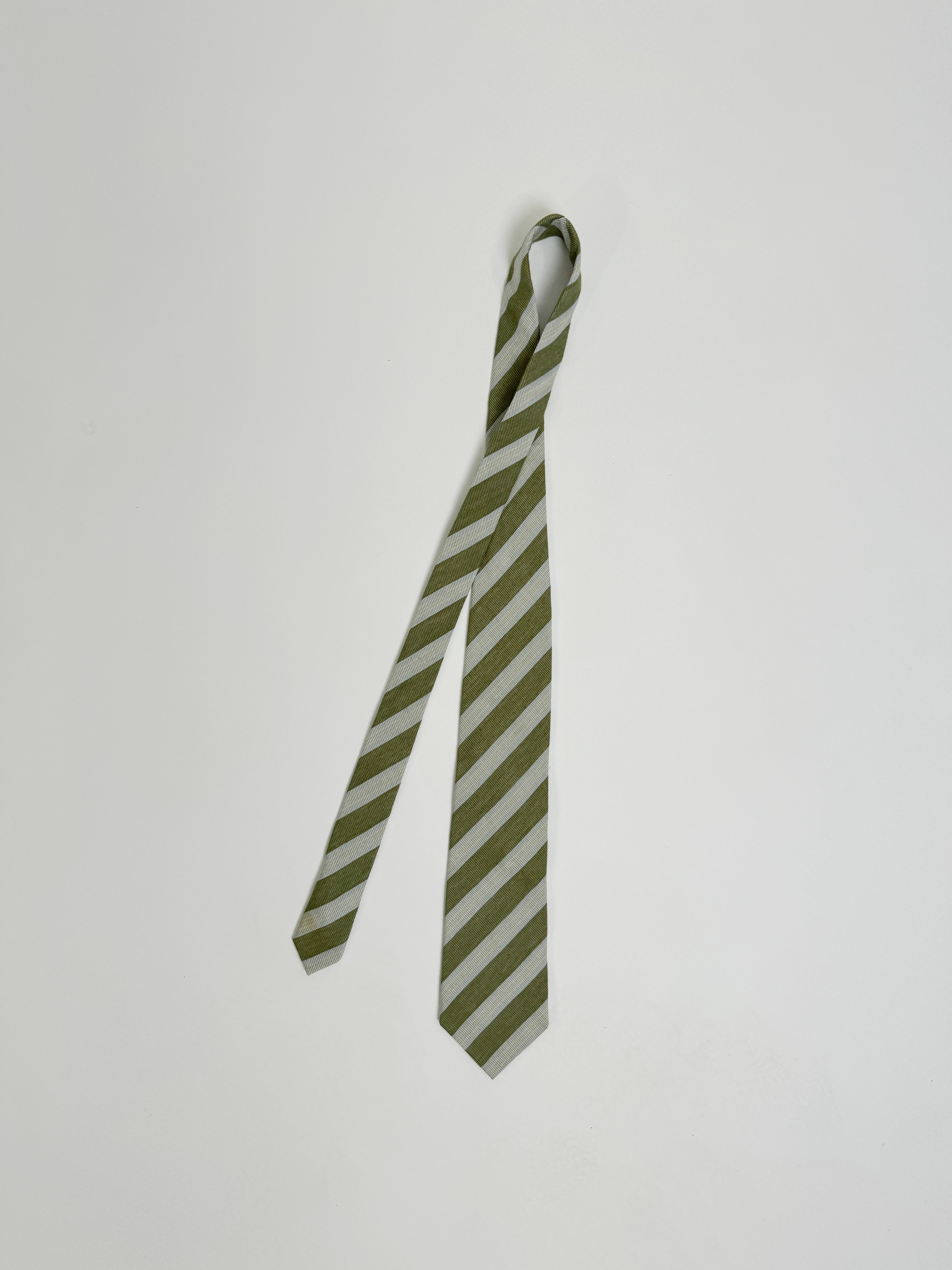 Pal Zileri Green and Light Striped Tie