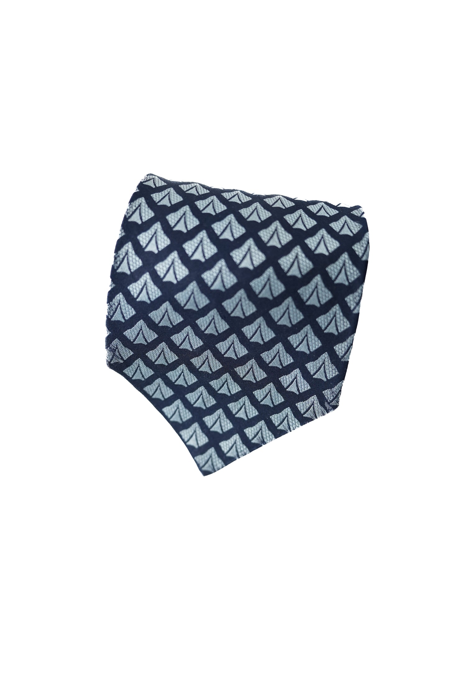 Marineblaue und graue Seidenkrawatte von Christian Dior