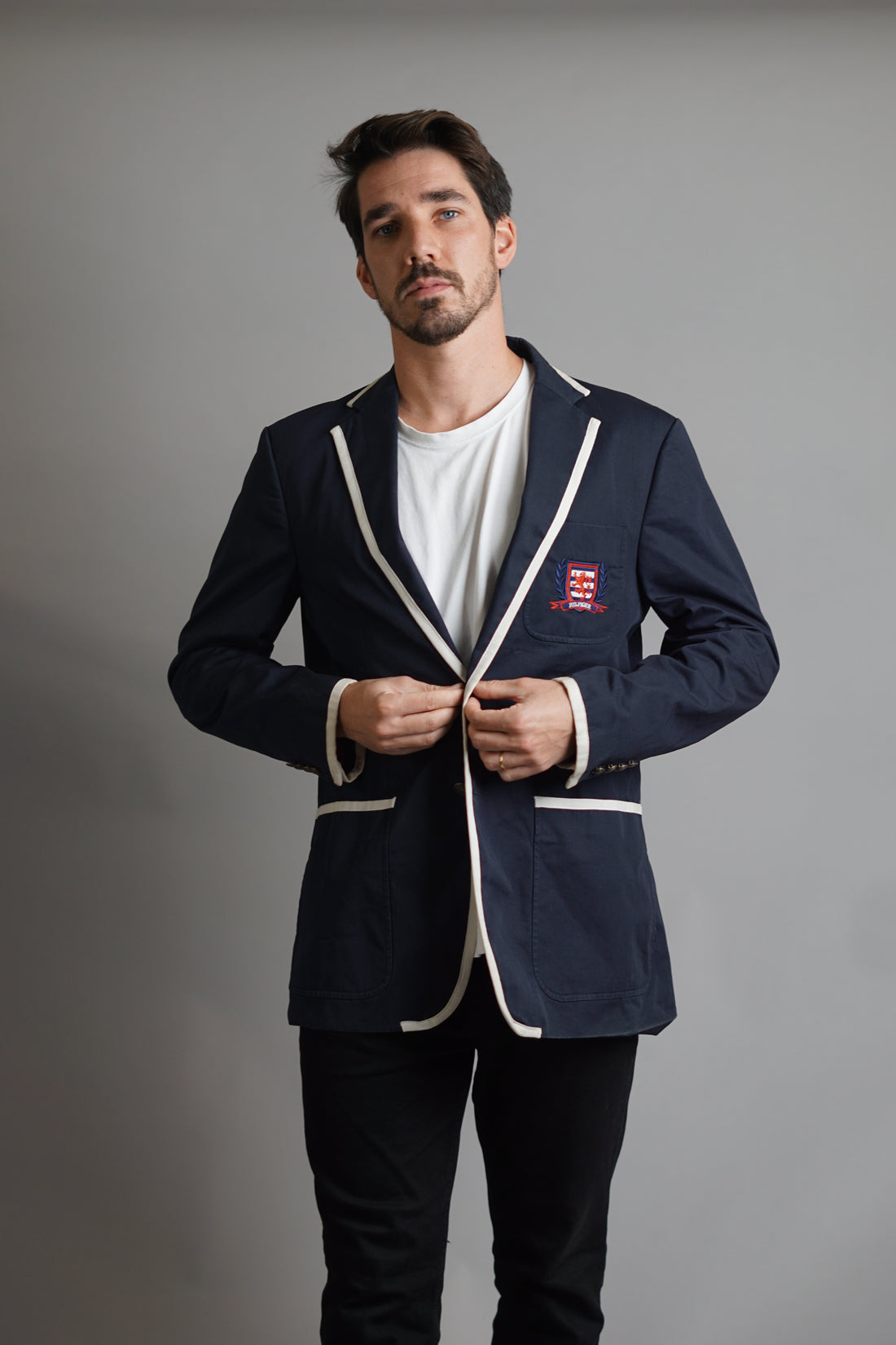 Tommy Hilfiger Navy Ivy League Cotton Blazer