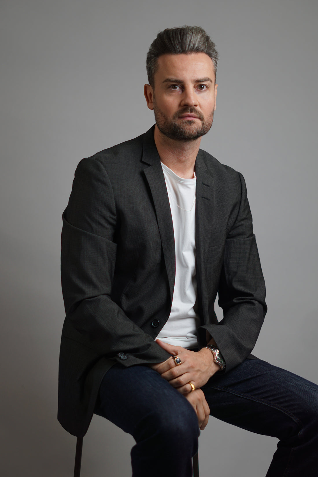 Tiger of Sweden Dunkelgrauer Blazer aus Wolle und Seide