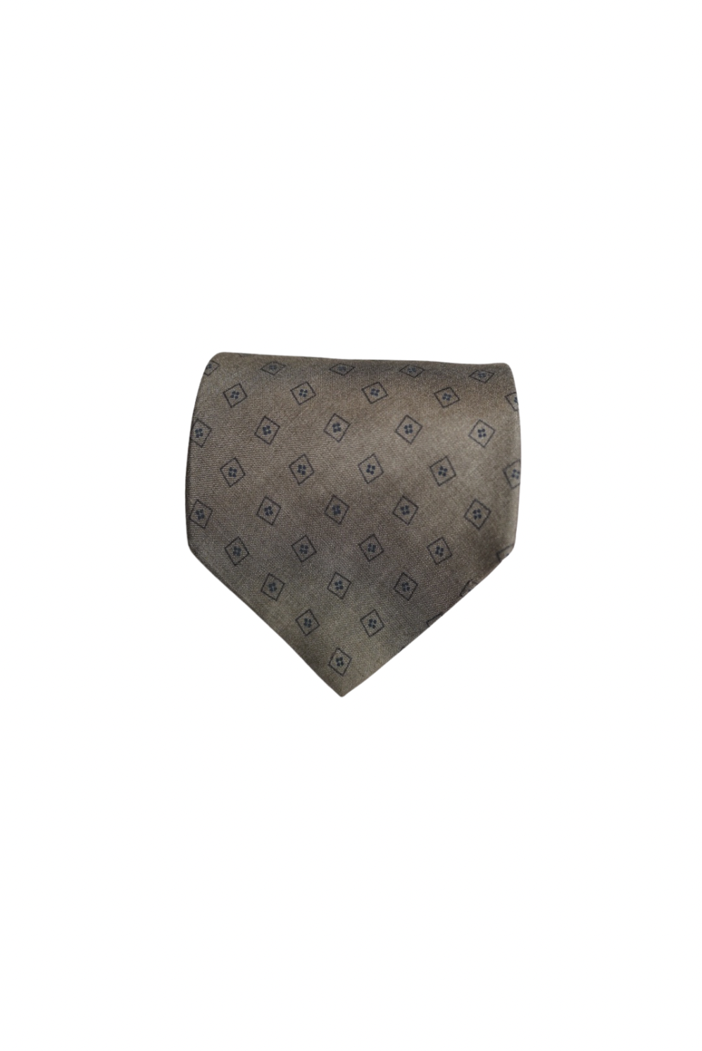 Hugo Boss Light Grey Square Print Silk Tie