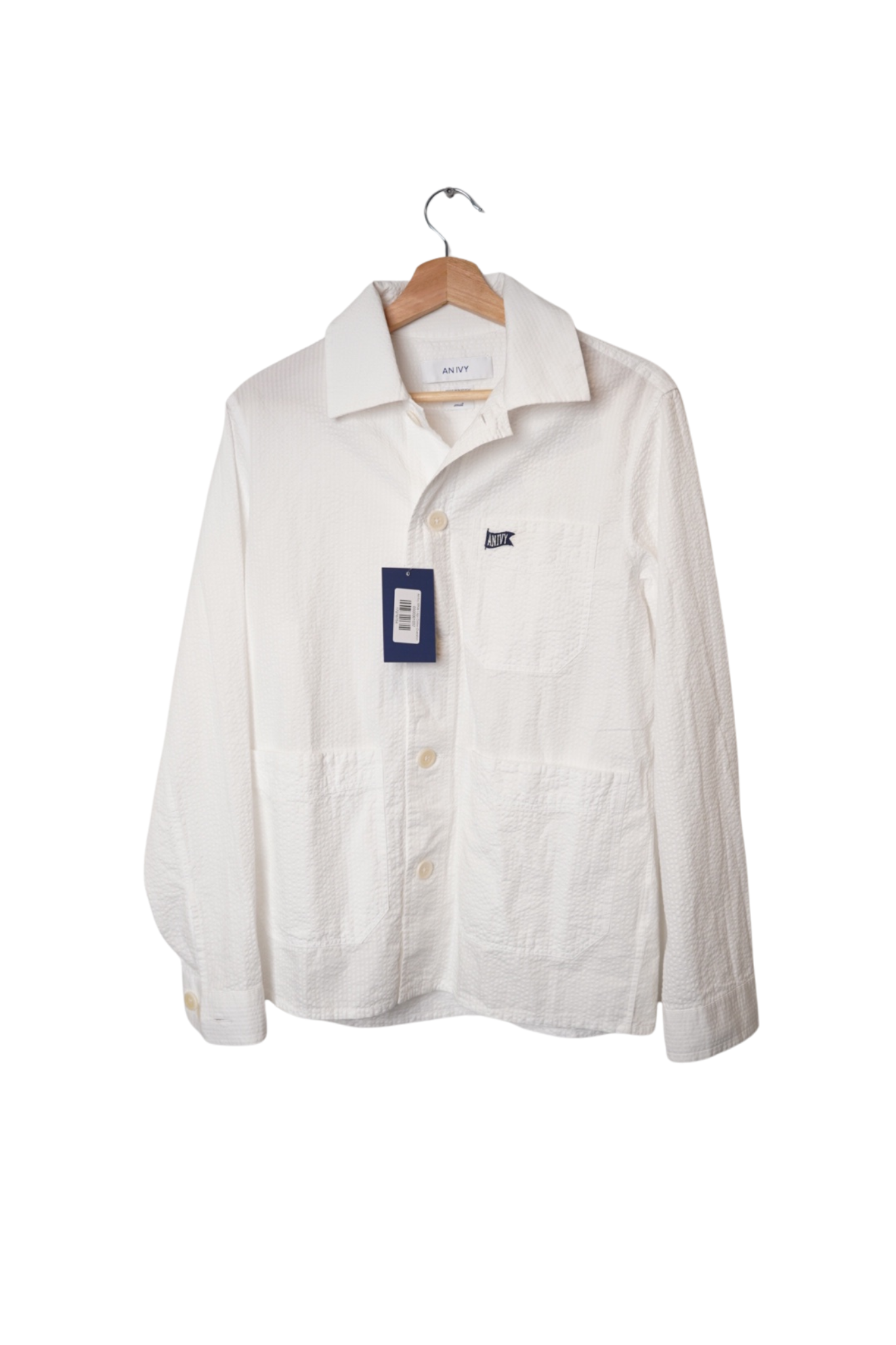 An Ivy White Logo Cotton Overshirt