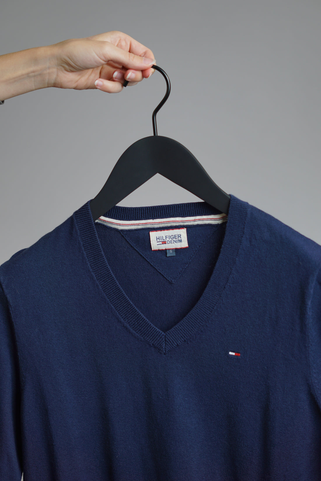 Tommy Hilfiger Navy V-Neck Knit