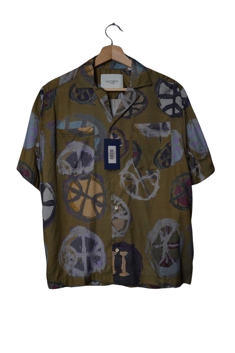 Les Deux Lightgreen and Multicolor Kabangu Tencel Short Sleeved Shirt