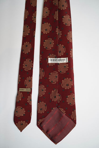 Giorgio Armani Red Dotted Silk Tie