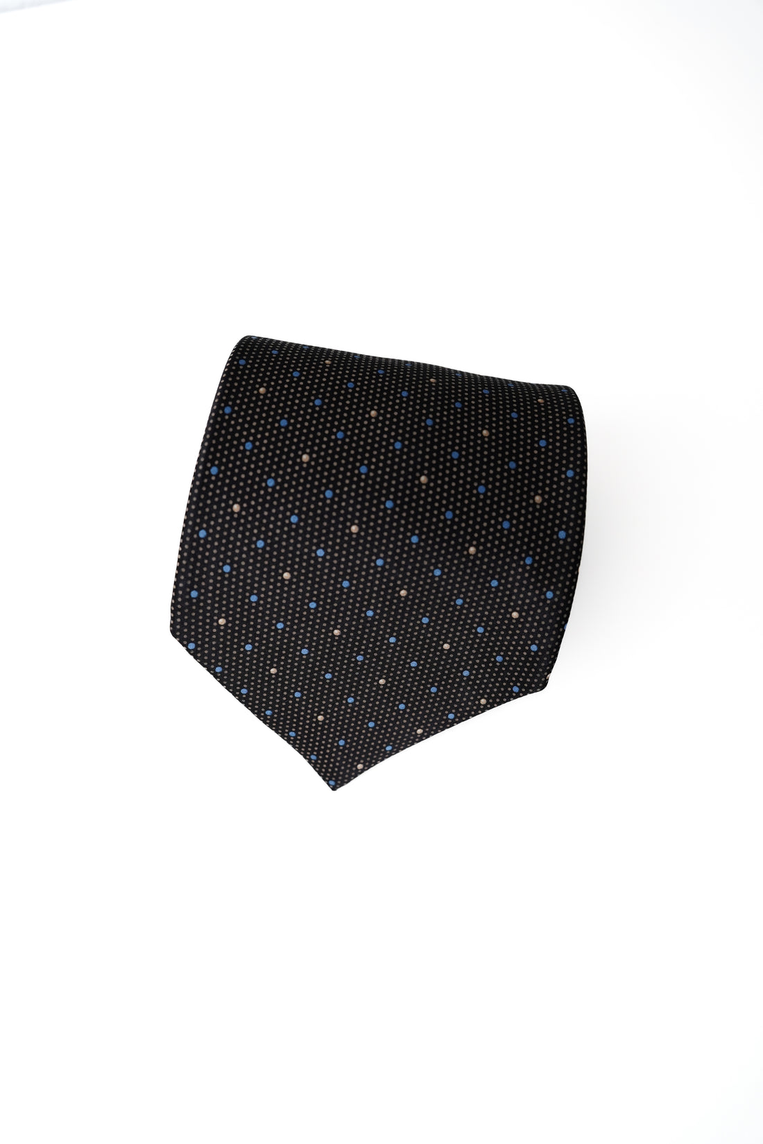 Lanvin Paris Dark Dotted Silk Tie