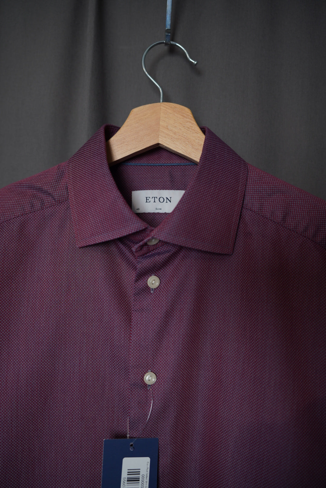 Eton Red Dotted Slim Cotton Business Shirt