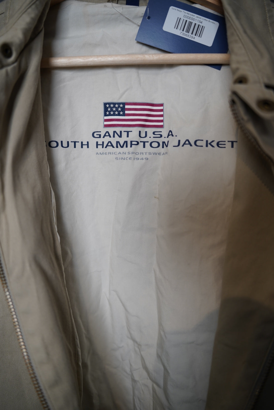 Gant Beige The Hampton Jacket Cotton Bomber Jacket