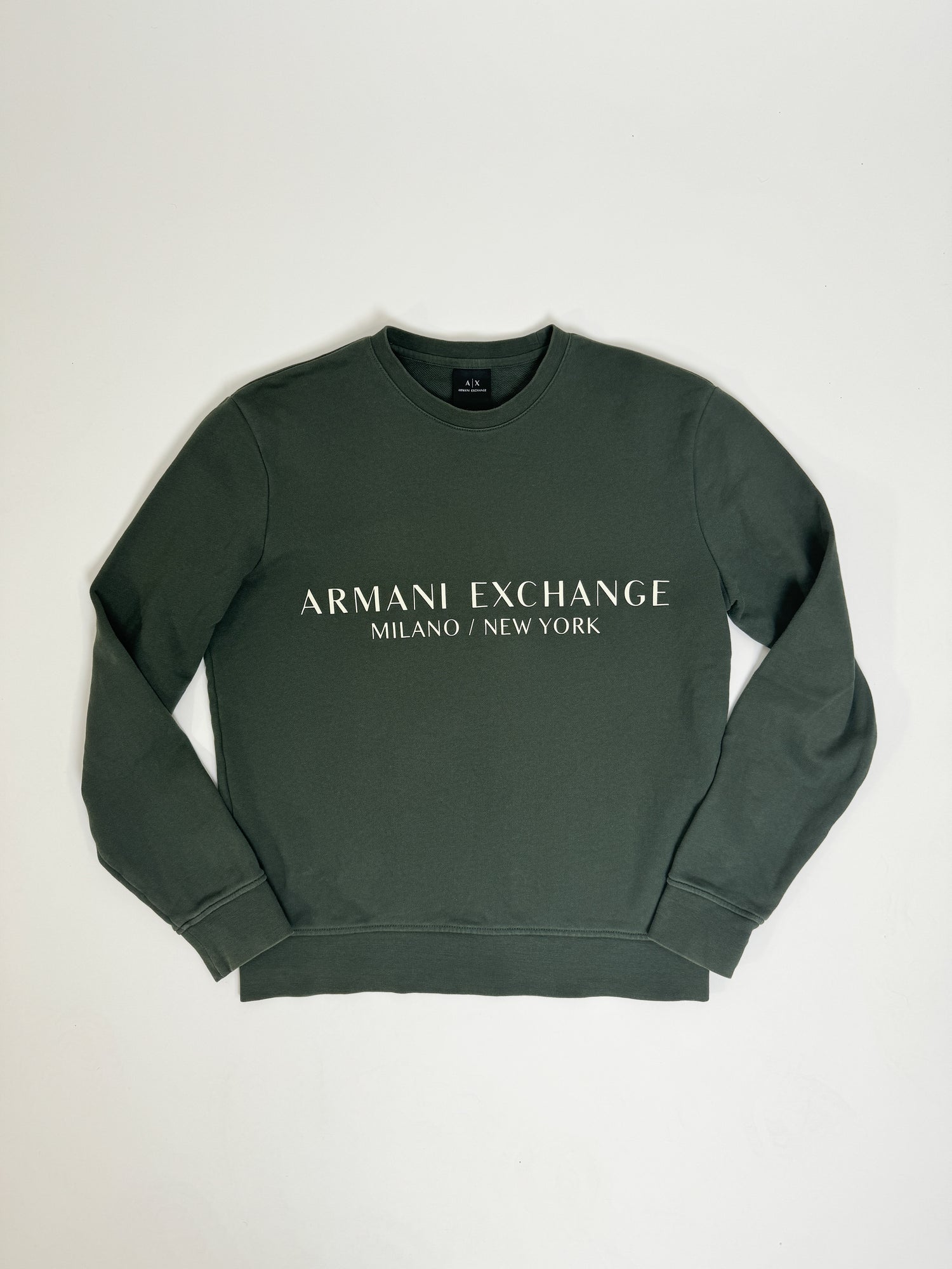 Armani Exchange Green Milano/New York Print Sweatshirt