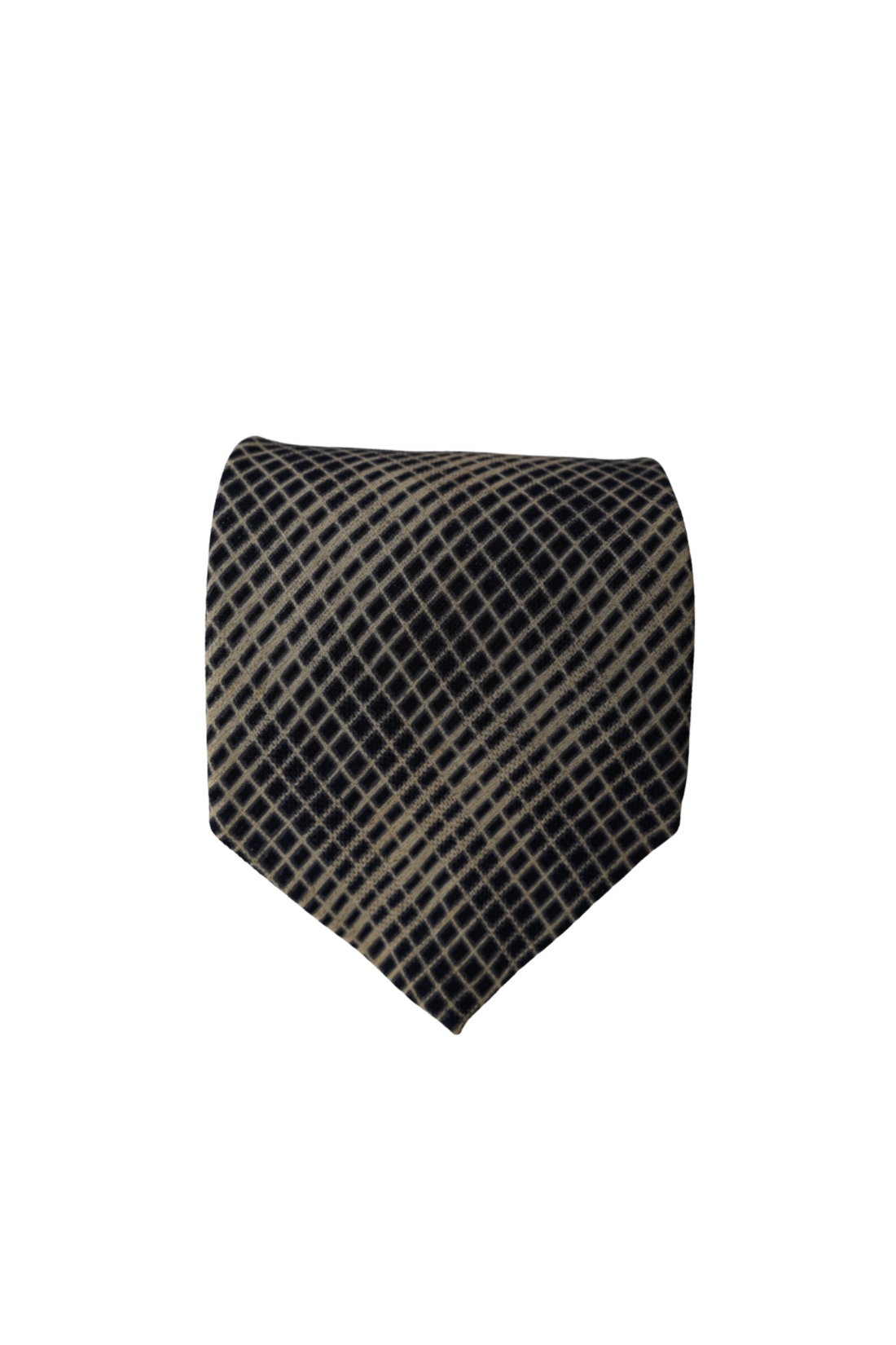 Giorgio Armani Beige and Black Checkered Tie