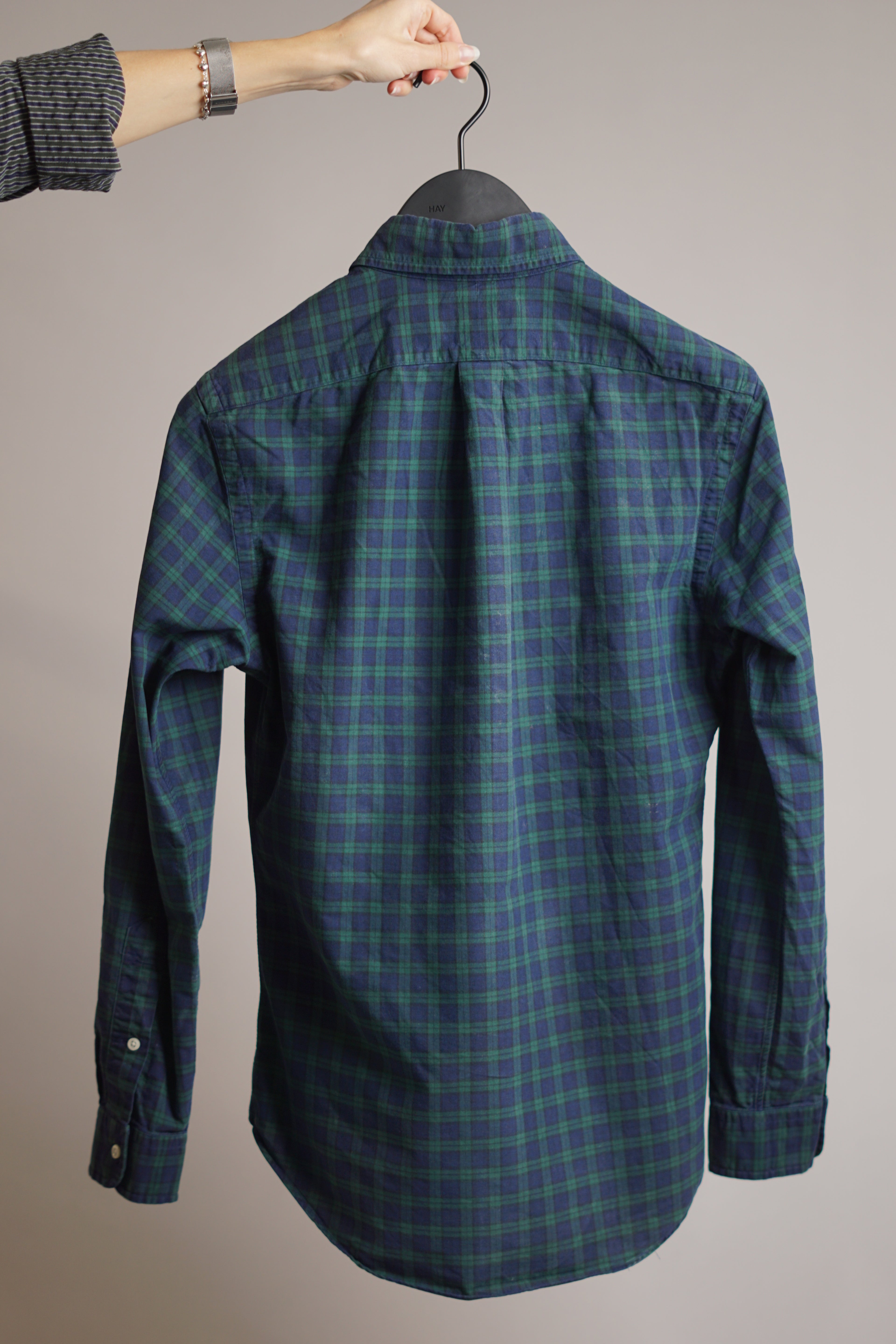 Polo Ralph Lauren Green and Navy Plaid Slim Fit Shirt