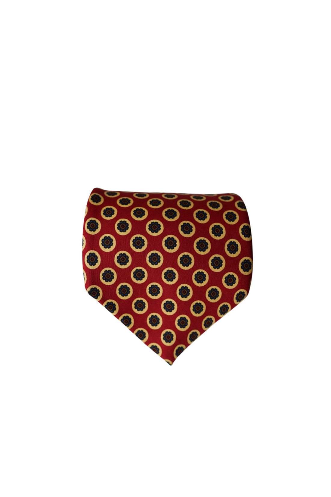 John Comfort Red Dotted Vintage Silk Tie