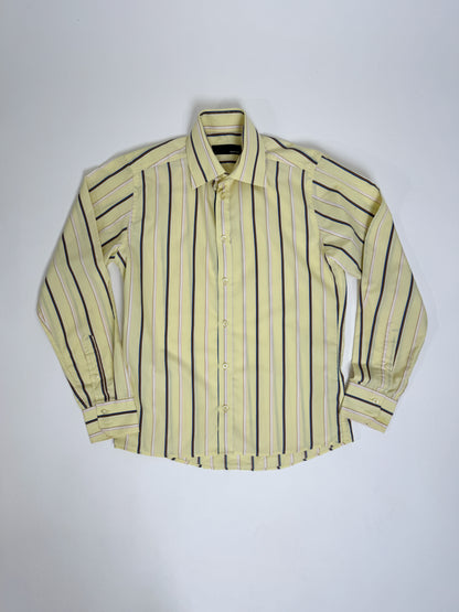 Bertoni Pastelyellow Striped Shirt