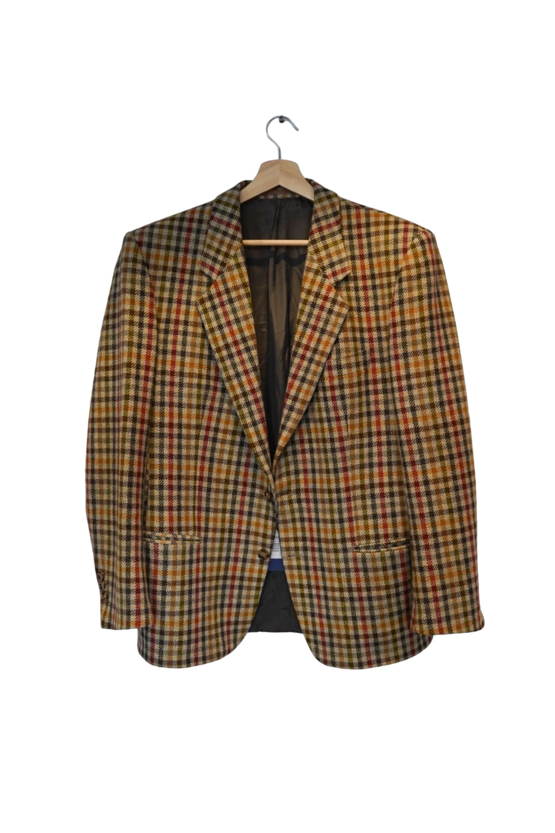 Hugo Boss Grey, Red and Darkgreen Checkered Lambswool Blazer