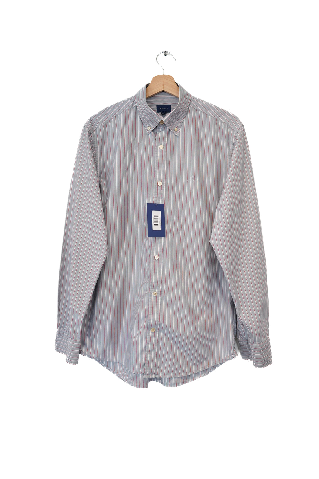 Gant Lightgrey and Red Striped Tech Prep Regular Shirt