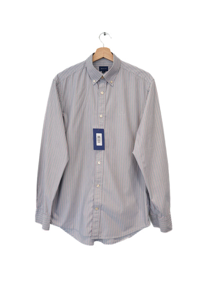 Gant Lightgrey and Red Striped Tech Prep Regular Shirt